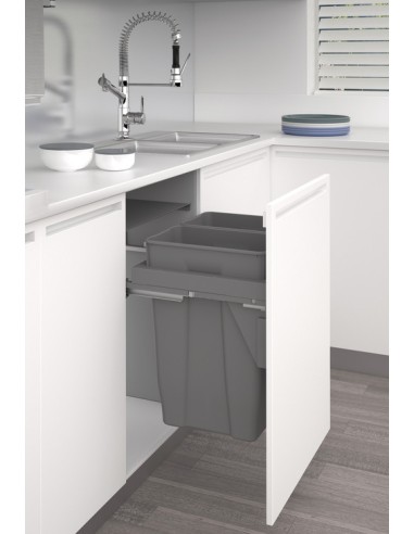 600mm Stanto Waste Bin Kitchen Pull Out 70L Anthracite 50259403