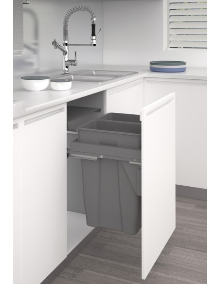600mm Stanto Waste Bin Kitchen Pull Out 70L Anthracite 50259403