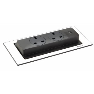 EVOline Backflip White Matt Kitchen UK Sockets C type USB Charger 1592 7101 9900 2