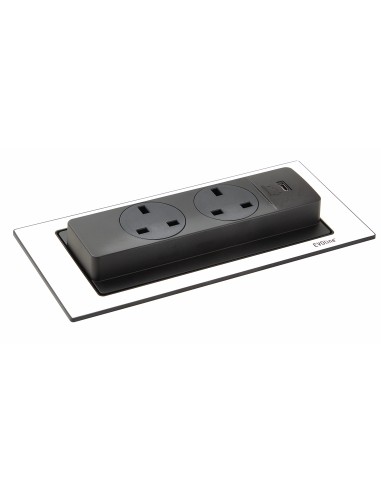 EVOline Backflip White Matt Kitchen UK Sockets C type USB Charger 1592 7101 9900