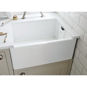 600mm Rangemaster Farmhouse Belfast Kitchen Sink Ceramic Weir Overflow CFBL595WH