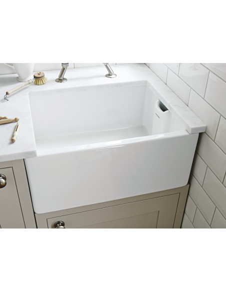 600mm Rangemaster Farmhouse Belfast Kitchen Sink Ceramic Weir Overflow CFBL595WH