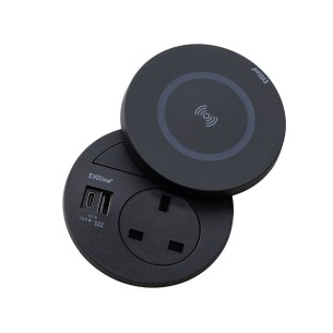 EVOline Circle80 DisQ Socket Double USB A+C Wireless Magnetic Charge 1592 7301 6701