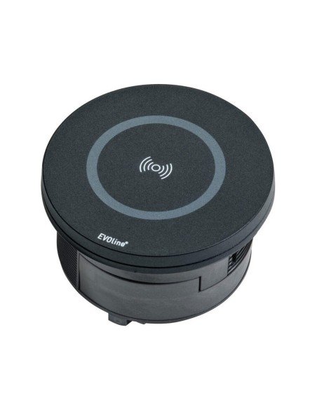 EVOline Circle80 DisQ Worktop UK Socket Double USB Charger Type A+C