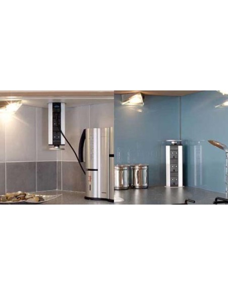 EVOline Pop-Up Worktop Sockets X3 UK Stainless Steel Island Port Power 1593 1005 8600