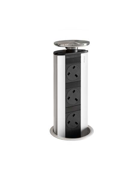EVOline Pop-Up Worktop Sockets X3 UK Stainless Steel Island Port Power 1593 1005 8600