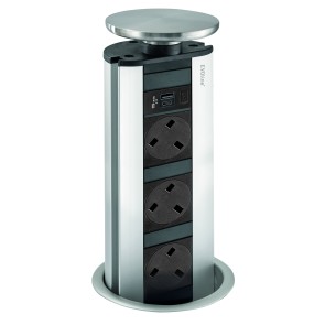 EVOline Worktop Sockets USB A+C Pop-Up Island Port Stainless Steel 1593 1041 5701