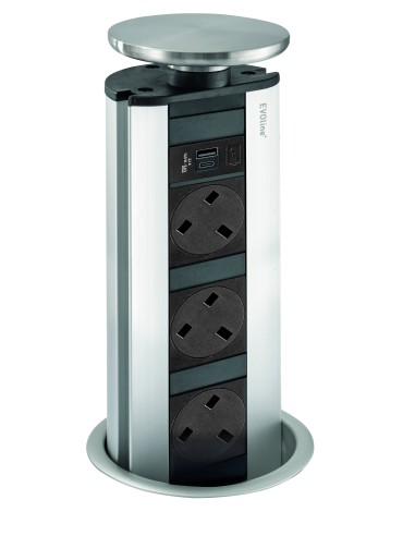 EVOline Worktop Sockets USB A+C Pop-Up Island Port Stainless Steel 1593 1041 5701