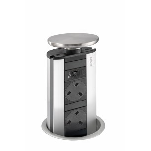 EVOline Pop-Up Sockets USB A+C Charger Stainless Steel Worktop X2 UK 1593 1041 6001