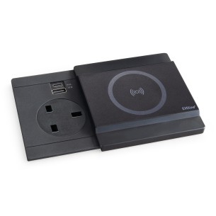 EVOline Circle80 Slide DisQ UK Worktop Socket Wireless USB Charger A+C C80S.Q19423.1 2