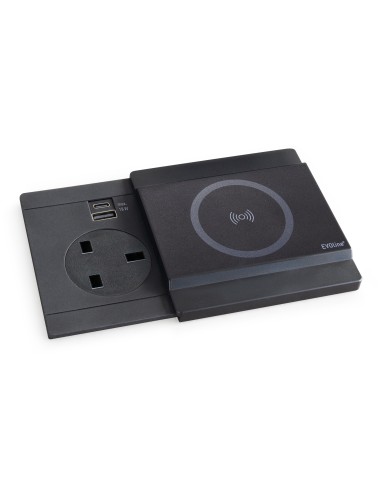 EVOline Circle80 Slide DisQ UK Worktop Socket Double USB Charger A+C C80S.Q19423.1