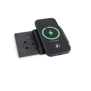 EVOline Circle80 Slide DisQ UK Worktop Socket Wireless USB Charger A+C C80S.Q19423.1