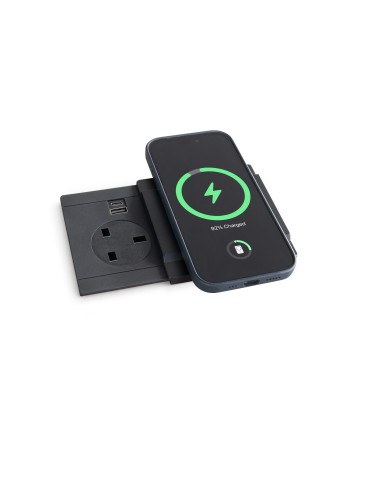 EVOline Circle80 Slide DisQ UK Worktop Socket Wireless USB Charger A+C C80S.Q19423.1