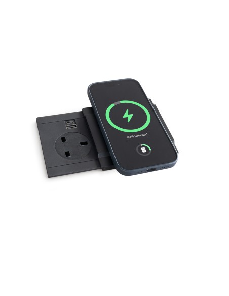 EVOline Circle80 Slide DisQ UK Worktop Socket Wireless USB Charger A+C C80S.Q19423.1