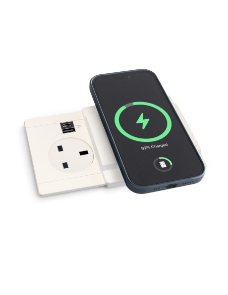 EVOline Circle80 Slide DisQ UK Worktop Socket Wireless USB Charger A+C C80S.Q19423.2