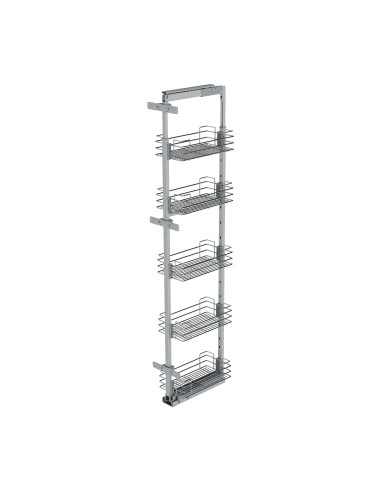 Sige 400mm Tall Larder Kitchen Pull-Out 1880-2180 Chrome Wire Baskets I540-074