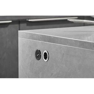 EVOline One Socket White & Stainless Round Single Desk / Panel Power 1592 8000 0100 2