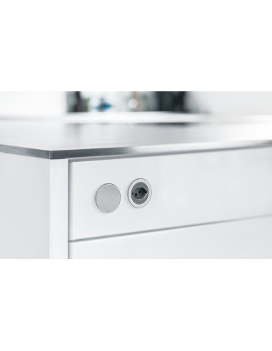 EVOline One Double USB Swivel Lid White Brass Effect A+C Desk Charge ONE.Q18471.1