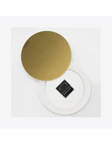 EVOline One Double USB Swivel Lid White Brass Effect A+C Desk Charge ONE.Q18471.1