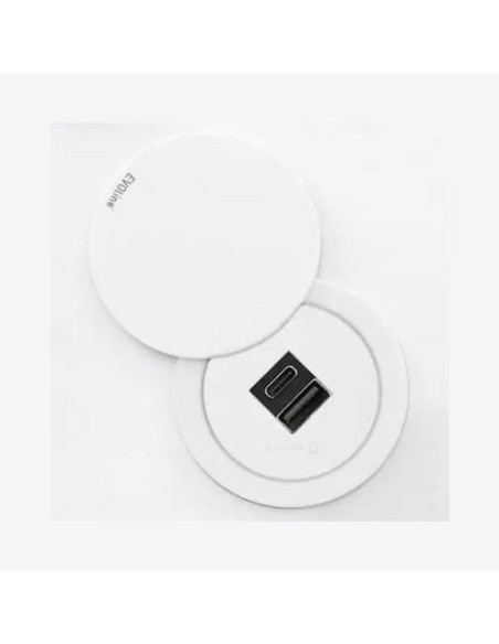 EVOline One Double USB Swivel Lid White A+C Desk Charge Space-Saving ONE.Q18467.1