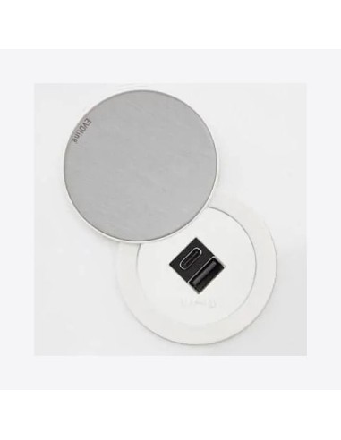 EVOline One Double USB Swivel Lid White & Stainless A+C Desk Charge ONE.Q18469.1