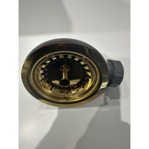 90mm Gold Brass Waste Kit Overflow ZEN Kitchen Sink Plug 1.0 Bowl 1810 AC-BSW-PACK1-GB 2