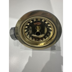 90mm Gold-Brass Waste Kit + Overflow ZEN Kitchen Sink Plug 1.0 Bowl AC-BSW-PACK1-BGB 2