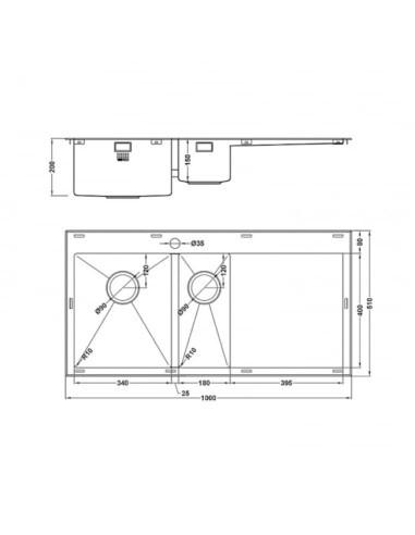 RAZORDUO10 6I-F Kitchen Sink 1.5 Bowl 1.2mm Stainless Steel SALE RD/6/IF/U10/S/BBL/254