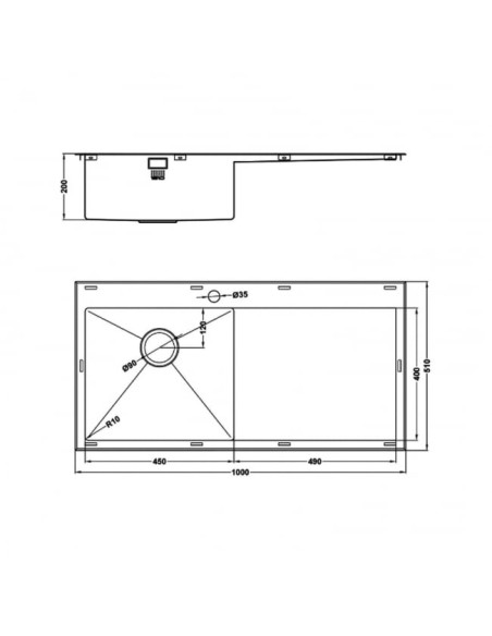 RAZORUNO10 5I-F Kitchen Sink BBL 1.0 Bowl 1.2mm Stainless Steel SALE RU/5/IF/U10/S/BBL/250