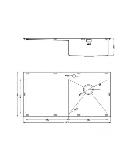 RAZORUNO10 5I-F Kitchen Sink BBR 1.0 Bowl 1.2mm Stainless Steel SALE RU/5/IF/U10/S/BBR/251