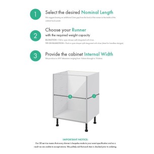 Blum Merivobox Internal Drawer 450mm Depth "M" Height 300-1200mm 40Kg 2