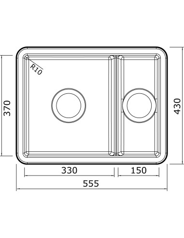 Thomas Denby Metro MET1070W Ceramic 1.5 Kitchen Sink Inset / Under