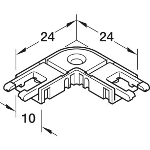 Loox Lighting Corner Clip Connector LED For 8mm 24 x 24mm 2