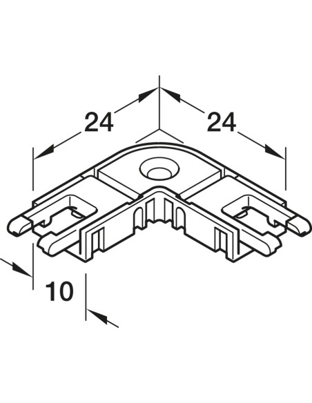Loox Lighting Corner Clip Connector LED For 8mm 24 x 24mm