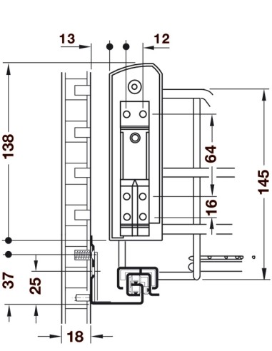 Door Front Fixing Bracket For Pull-Out Internal Drawer Vauth-Sagel 54801999