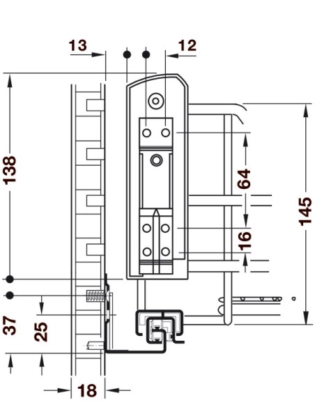 Door Front Fixing Bracket For Pull-Out Internal Drawer Vauth-Sagel 54801999