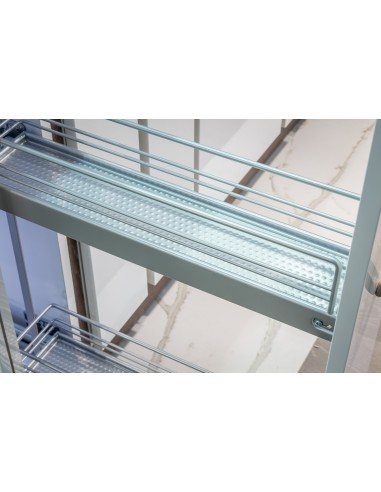 150mm Kessebohmer Towel Rail Kitchen Base Pull-Out Silver Classic Tray K2TRBP150SILV