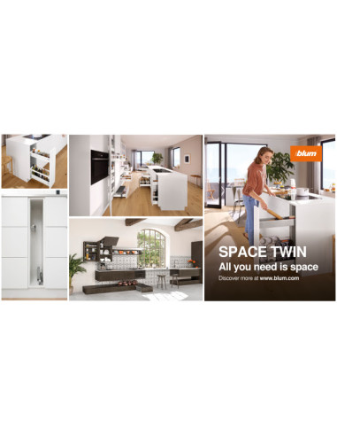 150mm Blum Legrabox Space-Twin Pull-Out Drawers 450D Blumotion Black PO.AMC.450.0114