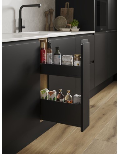 150mm Blum Legrabox Space-Twin Pull-Out Drawers 450D Blumotion Black PO.AMC.450.0114