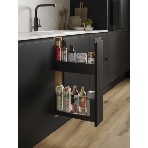 150mm Blum Legrabox Space-Twin Pull-Out Drawers 450D Blumotion Black PO.AQC.450.0114