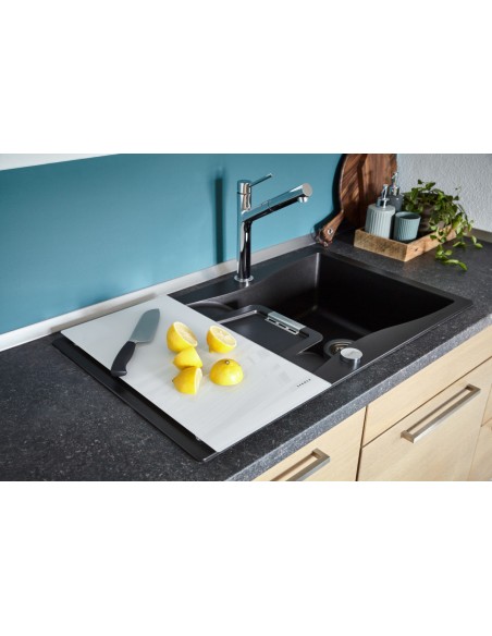 Schock Waterfall D100 Kitchen Sink, Cristadur Carbonium Granite & waste
