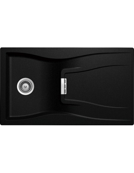 Schock Waterfall Kitchen Sink D100 Cristadur Granite Magma Black