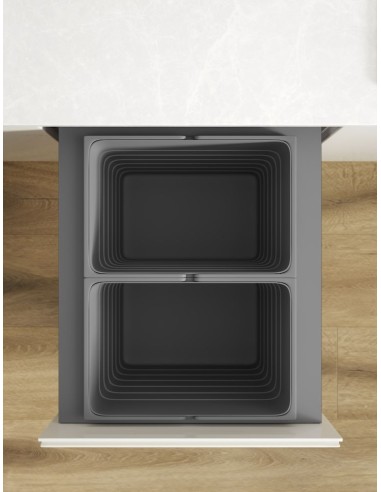 500mm ECO-Top Waste Bin Blum Merivobox Door-Fix 70L Double 40Kg + Bio 5050.2064+MGG