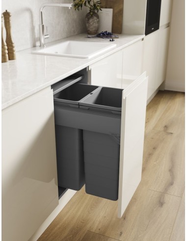 500mm ECO-Top Waste Bin Blum Merivobox Door-Fix 70L Double 40Kg + Bio 5050.2064+MGG