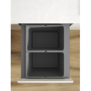 450mm ECO-Top Waste Bin Blum Merivobox Door-Fix 68L Double + BioBin 5045.2064+MGG 2