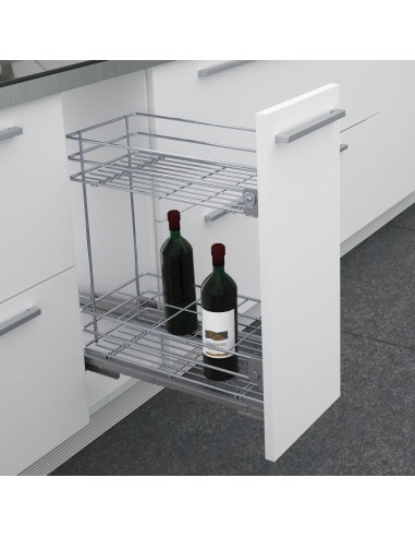 300mm Sige Kitchen Pull-Out Base Unit Chrome Novaline Soft-Closing I510-020