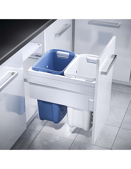 450mm Hailo Laundry Basket Carrier White Built-In Washing 3270461