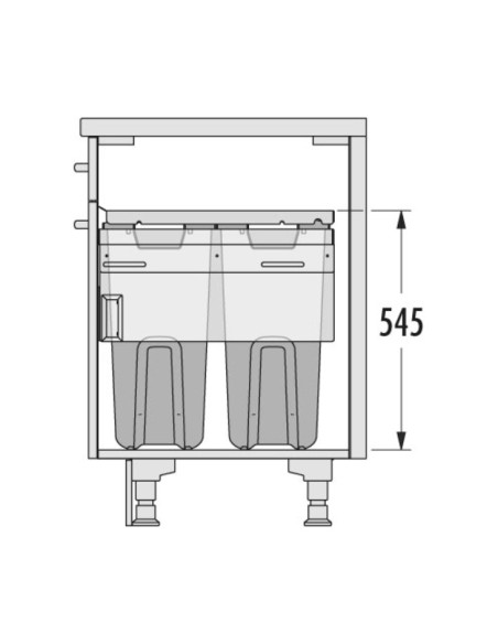 450mm Hailo Laundry Basket Carrier White Built-In Washing 3270461
