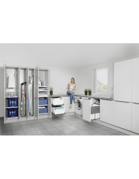600mm Hailo Laundry Basket Carrier White Built-In Washing 3270611