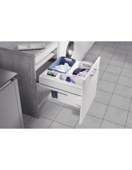 600mm Hailo Laundry Basket Carrier White Built-In Washing 3270611